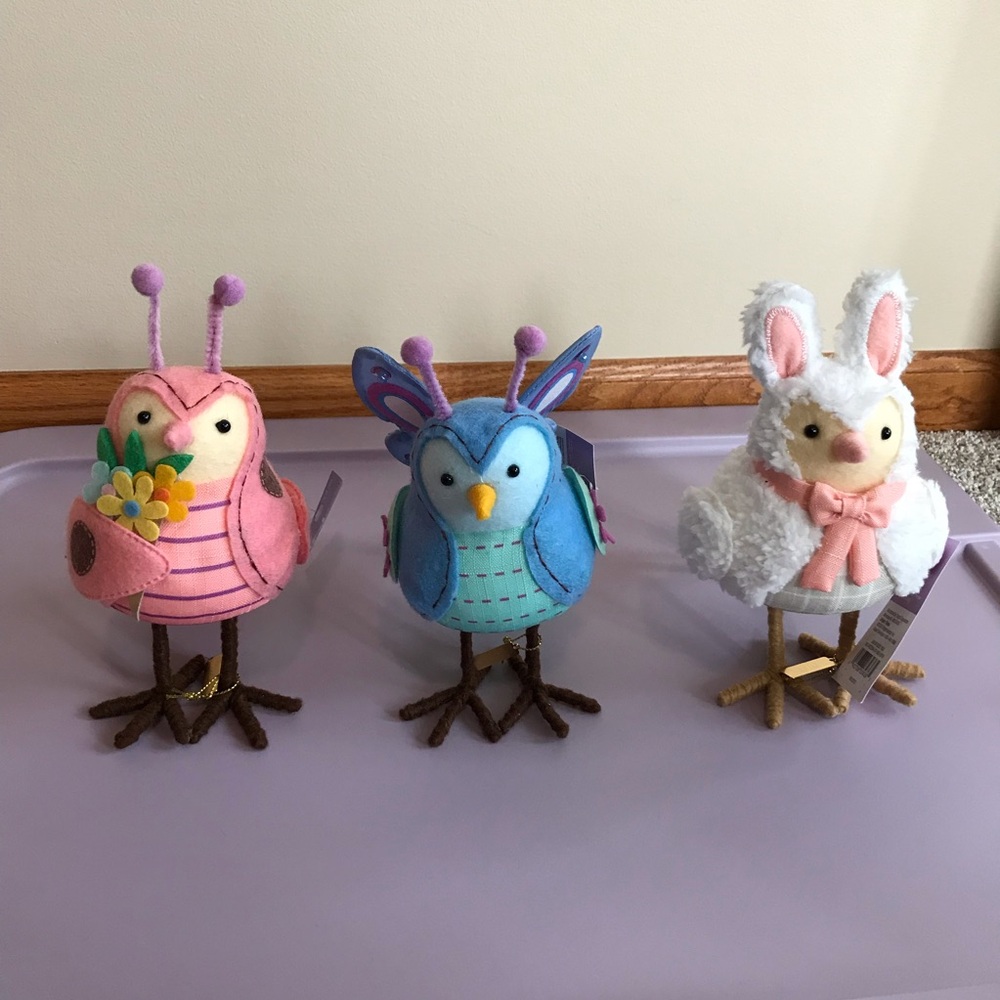 Target Spritz 2024 Spring Easter Featherly Friends Fabric Birds Lot of 3